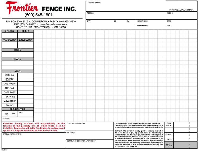Frontier Fence New Form